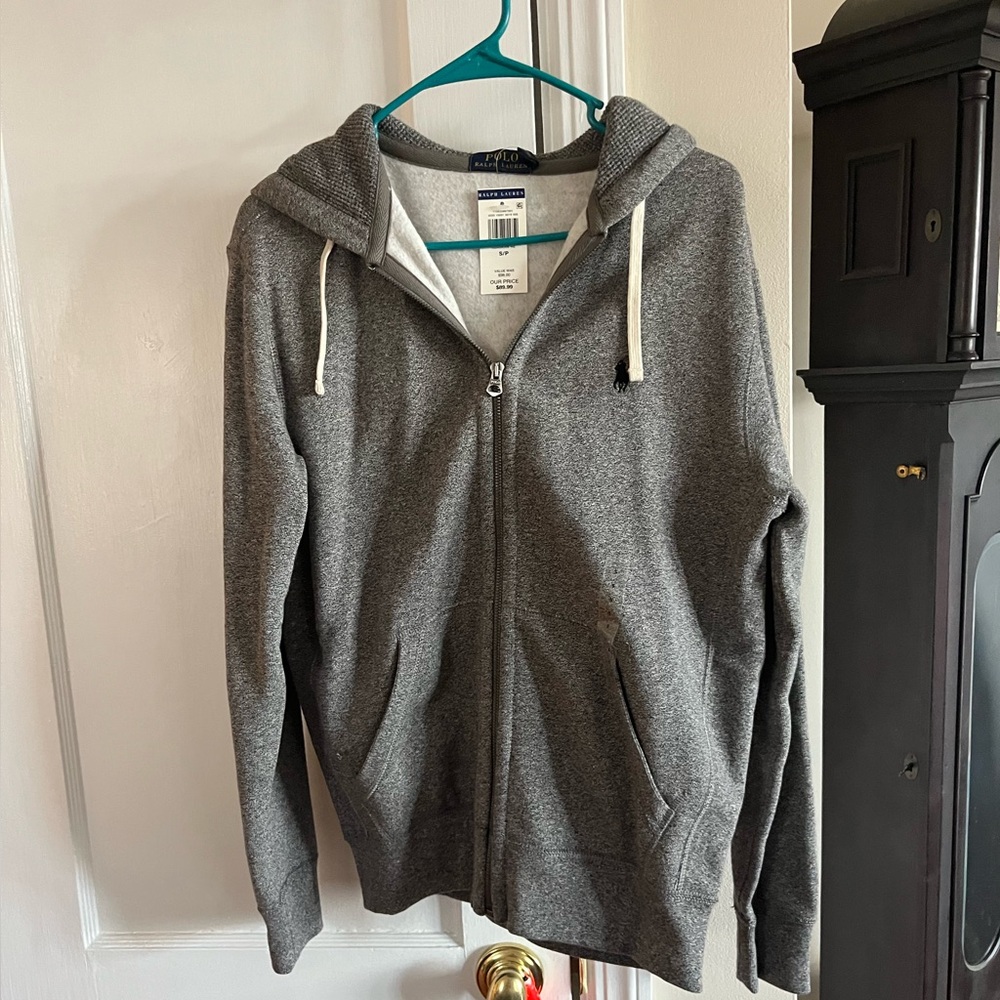 Ralph Lauren Polo Gray Zip-Up Alaskan Heather Hoodie